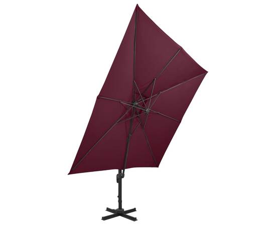 Umbrelă suspendată cu înveliș dublu, roșu bordo, 300x300 cm, 3 image