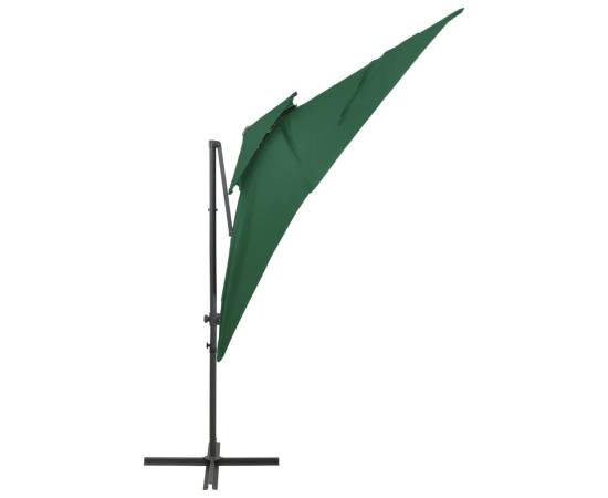 Umbrelă suspendată cu înveliș dublu, verde, 250x250 cm, 3 image