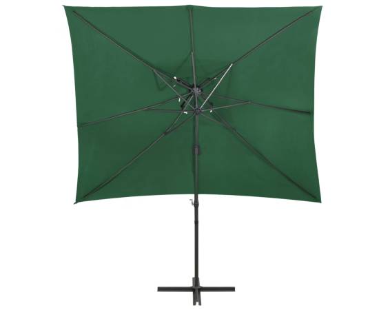 Umbrelă suspendată cu înveliș dublu, verde, 250x250 cm, 4 image