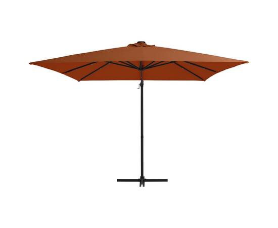 Umbrelă suspendată cu led-uri, cărămiziu, 250x250 cm, 3 image