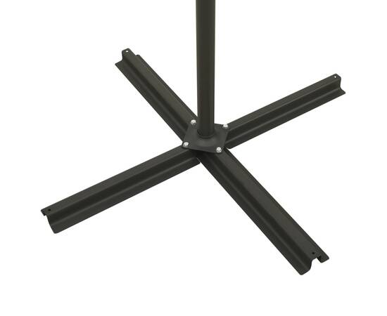 Umbrelă suspendată cu stâlp și led-uri, gri taupe, 300 cm, 10 image