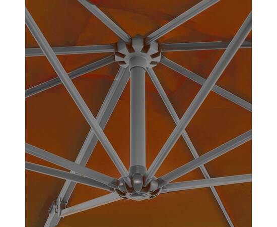 Umbrelă suspendată cu stâlp aluminiu, cărămiziu, 250x250 cm, 2 image