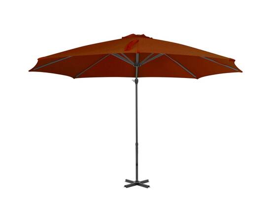 Umbrelă suspendată cu stâlp din aluminiu, cărămiziu, 300 cm, 4 image