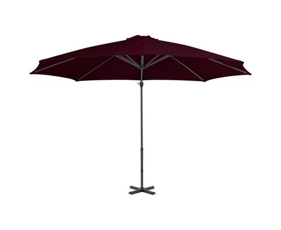 Umbrelă suspendată cu stâlp din aluminiu, roșu, 300 cm, 4 image