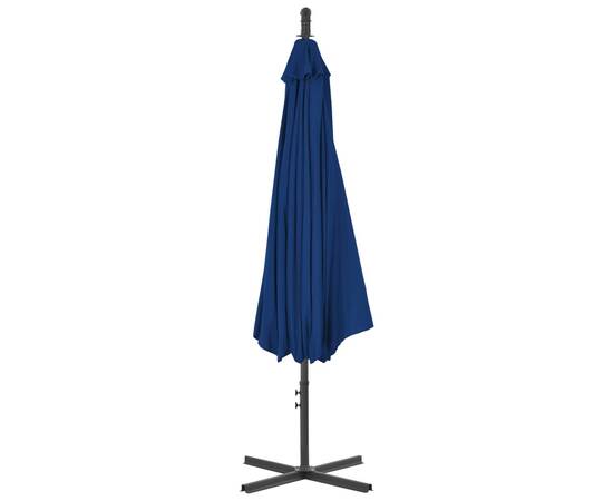 Umbrelă suspendată cu stâlp din oțel, albastru azuriu, 300 cm, 4 image