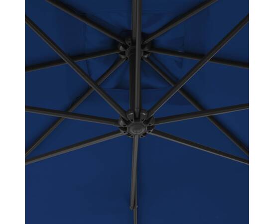 Umbrelă suspendată cu stâlp din oțel, azuriu, 250 x 250 cm, 2 image