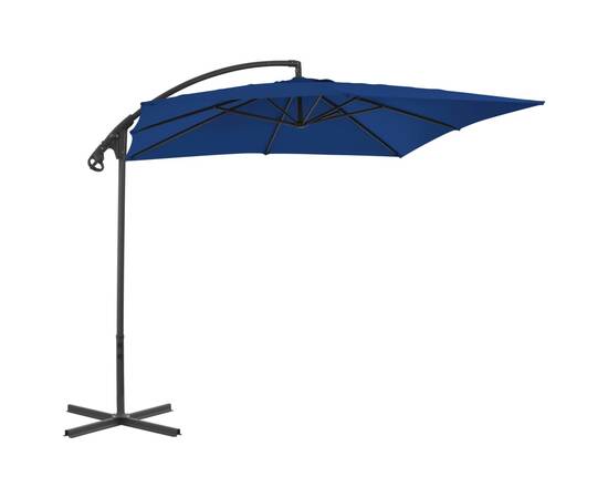 Umbrelă suspendată cu stâlp din oțel, azuriu, 250 x 250 cm, 4 image