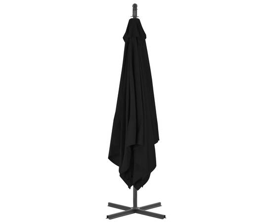 Umbrelă suspendată cu stâlp din oțel, negru, 250 x 250 cm, 5 image
