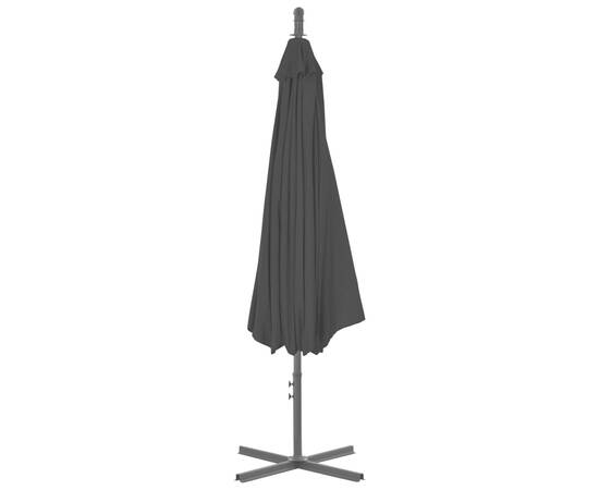 Umbrelă suspendată cu stâlp din oțel, negru, 300 cm, 4 image