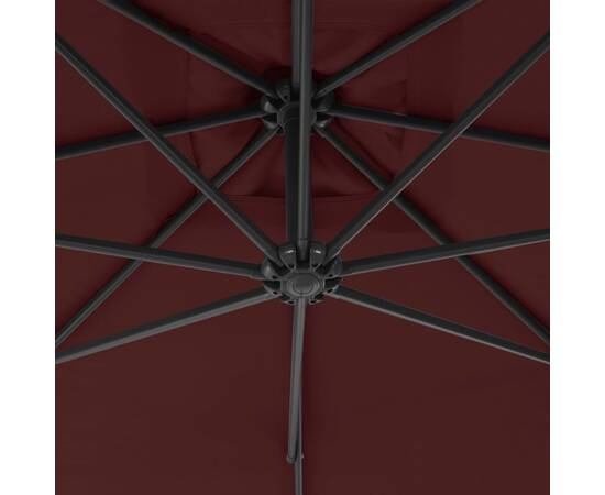 Umbrelă suspendată cu stâlp din oțel, roșu bordo, 300 cm, 2 image