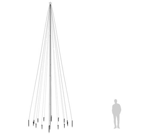 Brad de crăciun, 1134 led-uri, alb cald, 800 cm, cu țăruș, 8 image