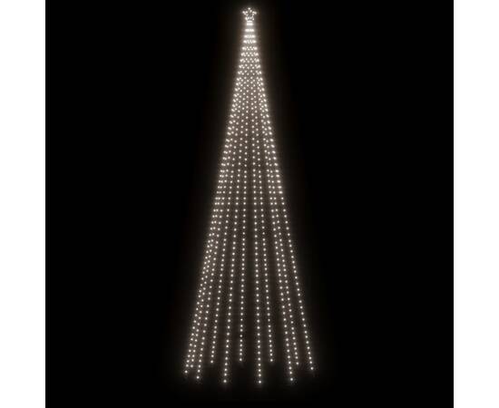 Brad de crăciun, 732 led-uri, alb cald, 500 cm, cu țăruș, 3 image