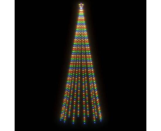 Brad de crăciun, 732 led-uri colorate, cu țăruș, 500 cm, 3 image