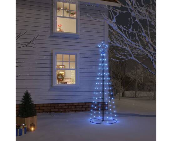 Brad de crăciun conic, 108 led-uri, albastru, 70x180 cm