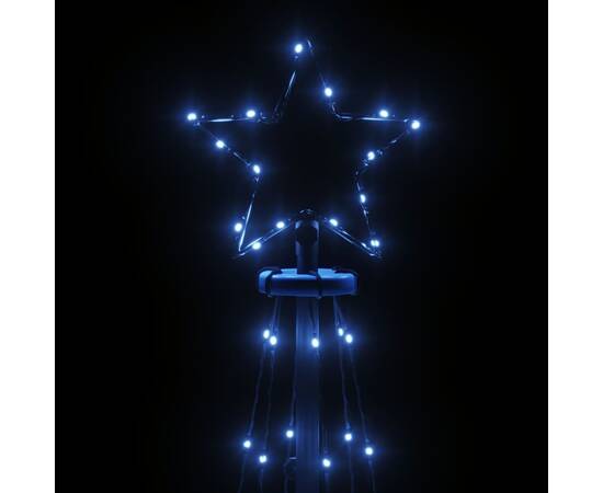Brad de crăciun conic, 108 led-uri, albastru, 70x180 cm, 4 image