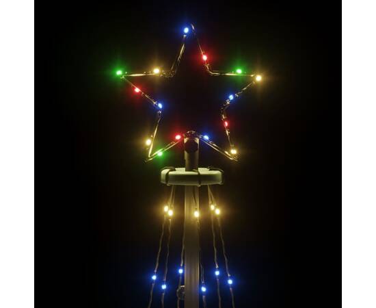 Brad de crăciun conic, 108 led-uri, multicolor, 70x180 cm, 4 image