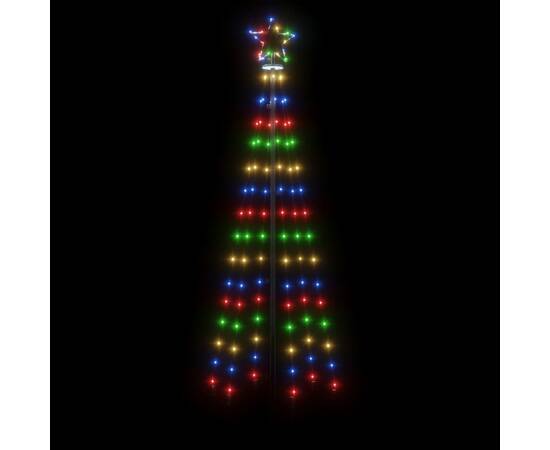 Brad de crăciun conic, 108 led-uri, multicolor, 70x180 cm, 3 image