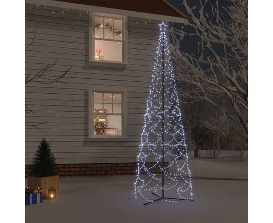 Brad de crăciun conic, 1400 led-uri, alb rece, 160x500 cm