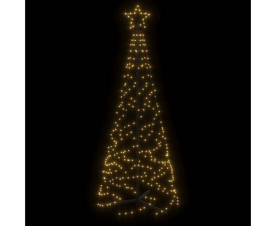 Brad de crăciun conic, 200 led-uri, alb cald, 70x180 cm, 3 image