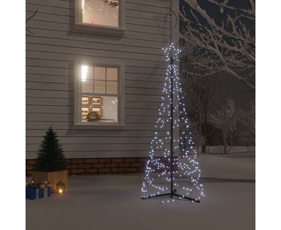 Brad de crăciun conic, 200 led-uri, alb rece, 70x180 cm