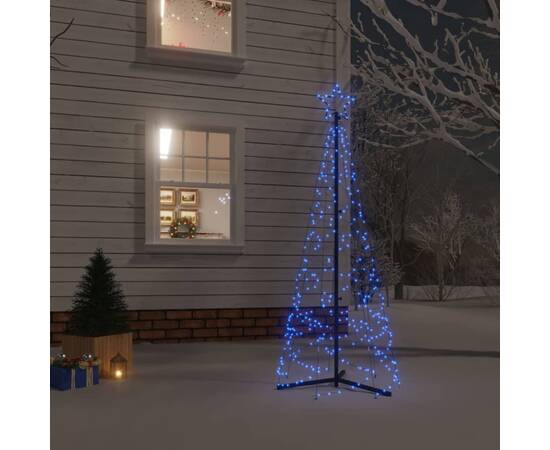 Brad de crăciun conic, 200 led-uri, albastru, 70x180 cm