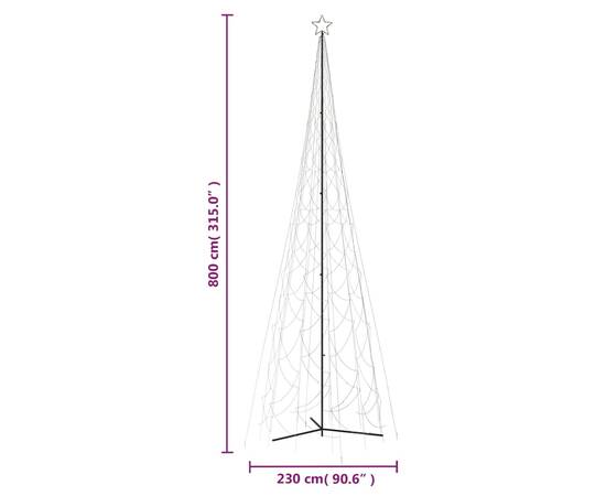 Brad de crăciun conic, 3000 led-uri, alb cald, 230x800 cm, 9 image