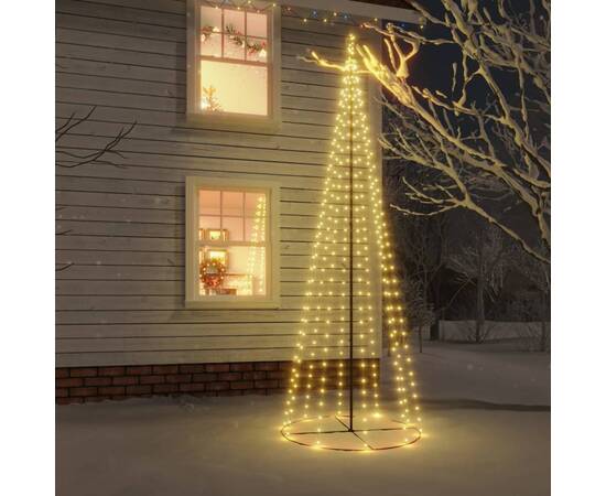 Brad de crăciun conic, 310 led-uri, alb cald, 100x300 cm