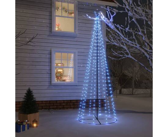 Brad de crăciun conic, 310 led-uri, albastru, 100x300 cm