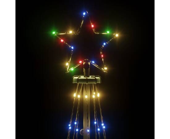 Brad de crăciun conic, 310 led-uri, multicolor, 100x300 cm, 4 image