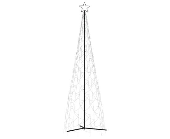 Brad de crăciun conic, 500 led-uri, alb rece, 100x300 cm, 2 image
