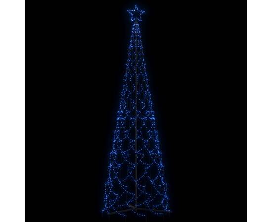 Brad de crăciun conic, 500 led-uri, albastru, 100x300 cm, 3 image