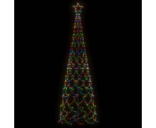 Brad de crăciun conic, 500 led-uri, multicolor, 100x300 cm, 3 image