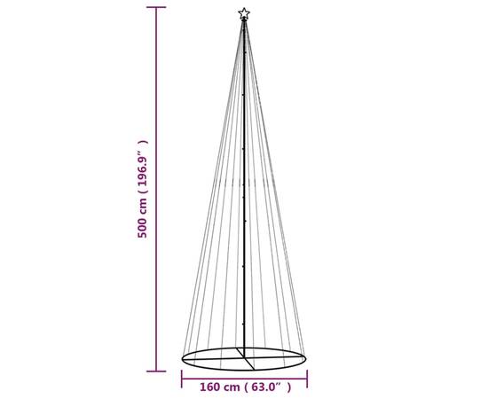 Brad de crăciun conic, 732 led-uri, alb cald, 160x500 cm, 9 image