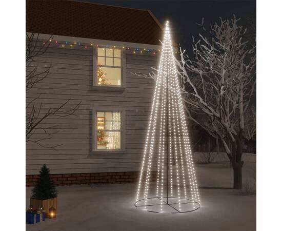 Brad de crăciun conic, 732 led-uri, alb rece, 160x500 cm