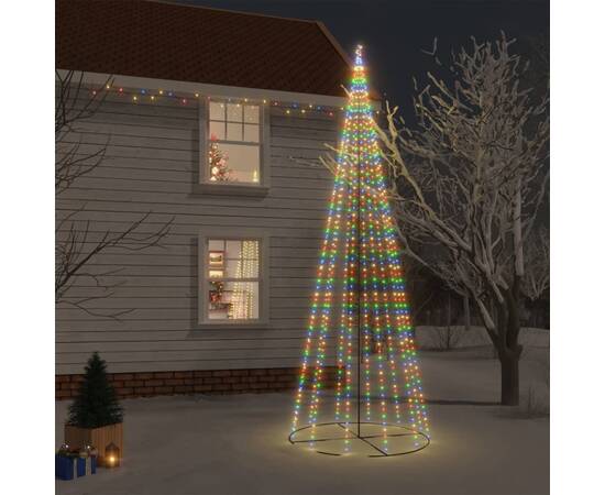 Brad de crăciun conic, 732 led-uri, multicolor, 160x500 cm