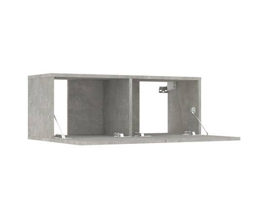 Comode tv, 2 buc., gri beton, 80x30x30 cm, lemn compozit, 7 image