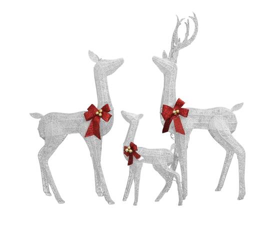 Decorațiune de crăciun familie de reni 201 led-uri alb/argintiu, 2 image