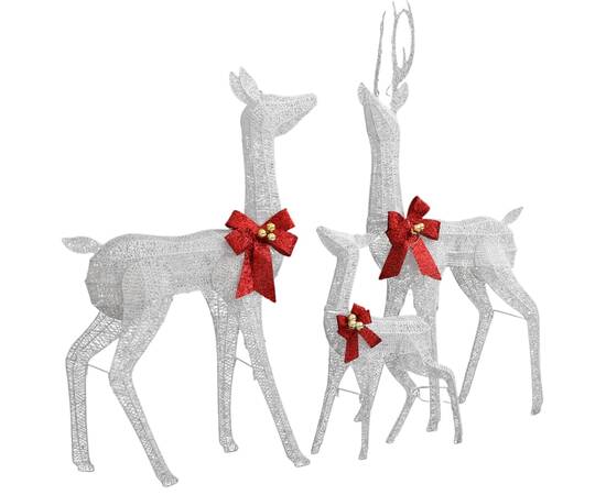 Decorațiune de crăciun familie de reni 201 led-uri alb/argintiu, 3 image