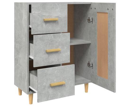 Servantă, gri beton, 69,5x34x90 cm, lemn compozit, 6 image