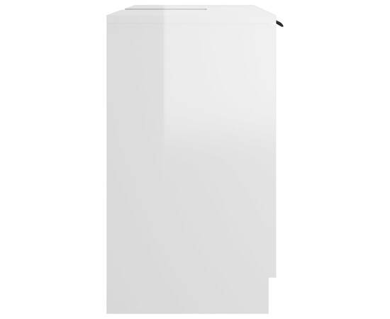 Dulap de baie, alb extralucios, 64,5x33,5x59 cm, lemn compozit, 8 image