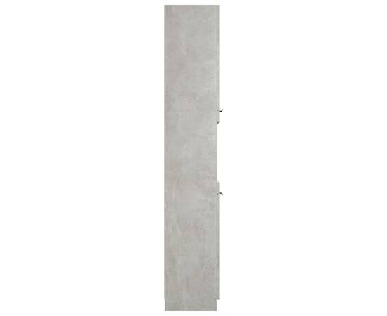Dulap de baie, gri beton, 32x34x188,5 cm, lemn compozit, 9 image