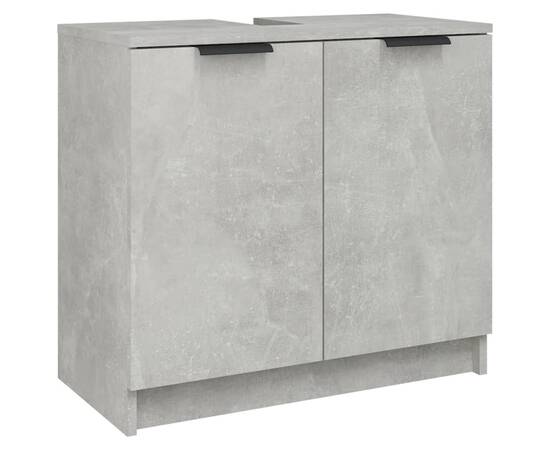 Dulap de baie, gri beton, 64,5x33,5x59 cm, lemn compozit, 2 image