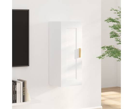 Dulap de perete, alb, 35x34x90 cm, lemn prelucrat