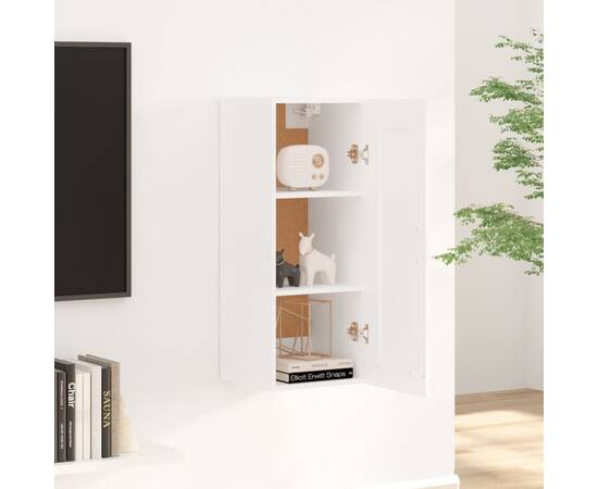 Dulap de perete, alb, 35x34x90 cm, lemn prelucrat, 3 image