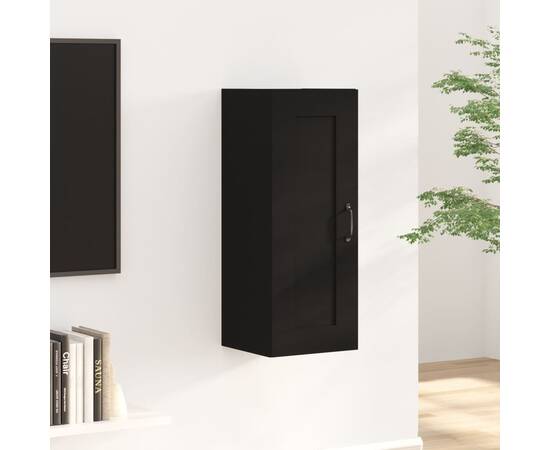 Dulap de perete, negru, 35x34x90 cm, lemn prelucrat