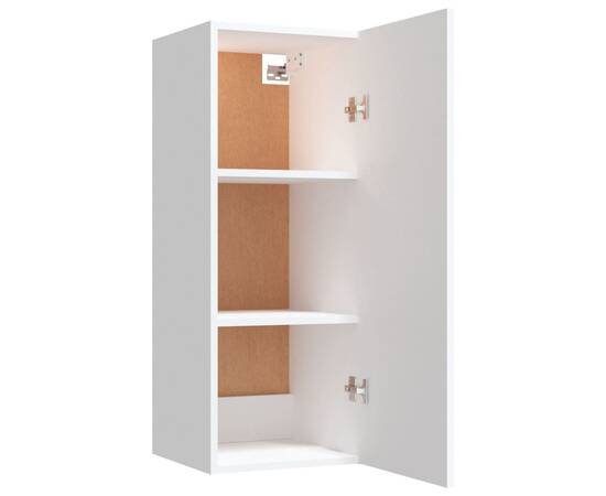 Dulap de perete suspendat, alb, 34,5x34x90 cm, lemn compozit, 7 image