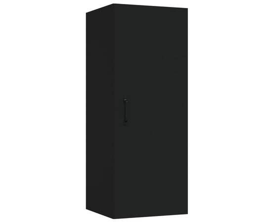 Dulap de perete suspendat, negru, 34,5x34x90 cm, lemn compozit, 2 image