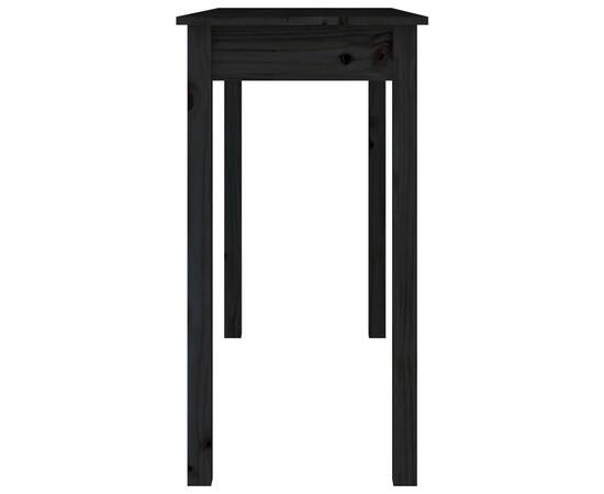 Masă consolă, negru, 110x40x75 cm, lemn masiv de pin, 6 image