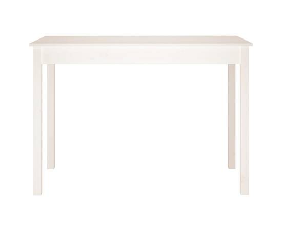 Masă de sufragerie, alb, 110x55x75 cm, lemn masiv de pin, 3 image