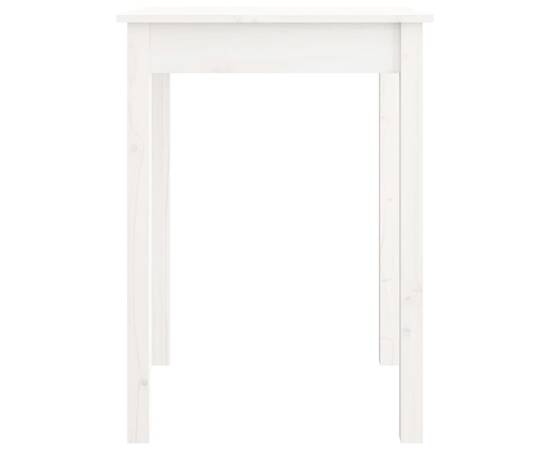 Masă de sufragerie, alb, 55x55x75 cm, lemn masiv de pin, 3 image